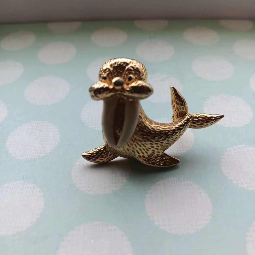 Gold Walrus Figurine